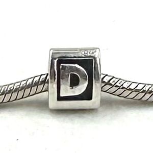 Pandora ALE Sterling Silver Letter Initial D Charm Bead Retired Vintage 790323D